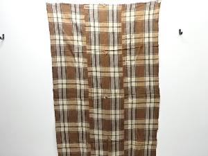 アンティーク　格子木綿3巾